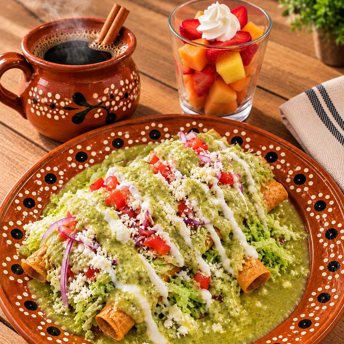 Tacos Ahogados + Fruta + Café