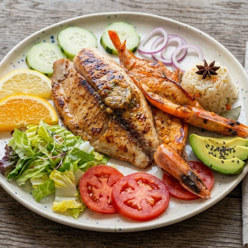 Camarones Especiales con Pescado