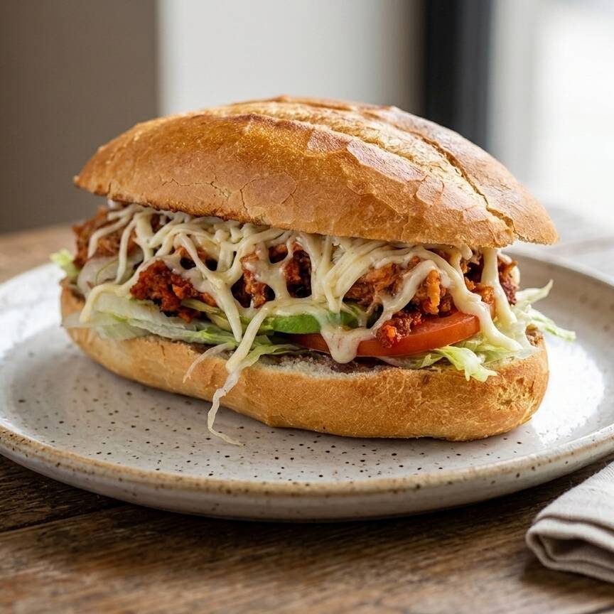Torta de Pierna con Queso más Refresco