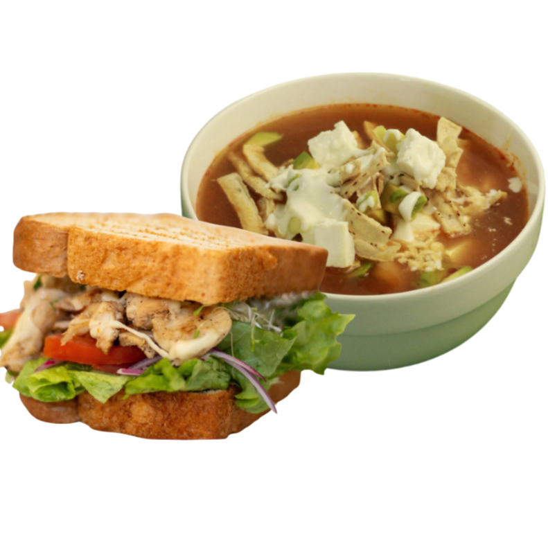 Sopa de tortilla + Sandwich pollo