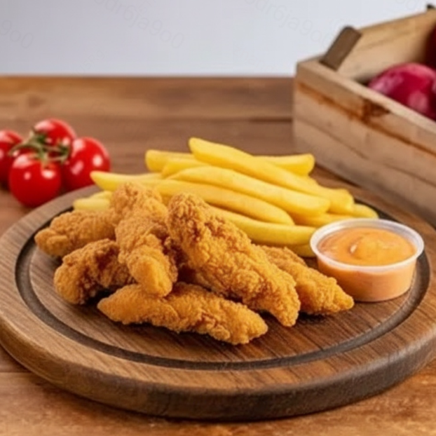 Escolha 1 ou 2 dos melhores cortes do Frango. Eles são temperados com a exclusiva receita do Lugui e fritos na temperatura ideal para que ele fique sequinho e crocante, acompanhada com uma porção batata frita nevada por cima da sua porção. Para 2 pessoas. Acompanha 1 molho.