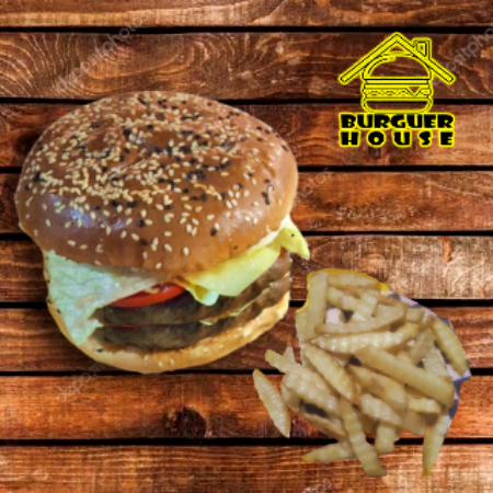 Hamburguesa Doble con Papas