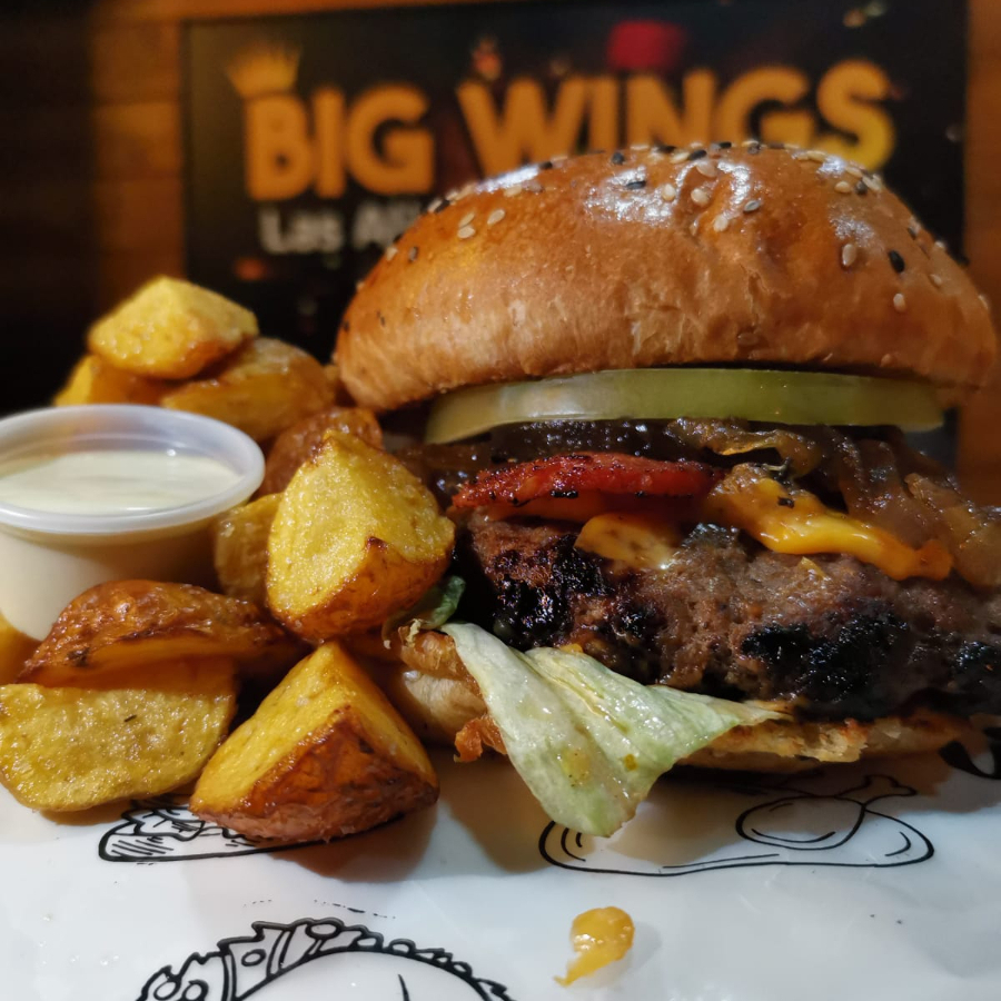 Hamburguesa Big Angus 180 g con Papas