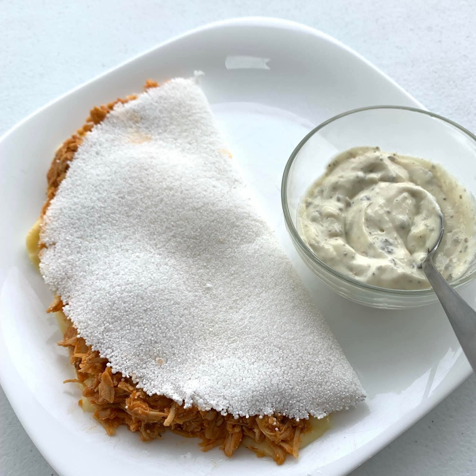 Duas tapiocas generosamente recheadas de muita proteína. * Carne, ovo e queijo * Frango, ovo e queijo. Obs: os sabores não podem ser alterados.