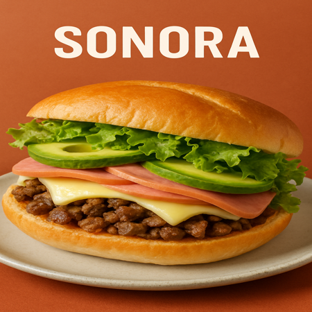 TORTA ESPECIAL SONORA,CON PAPAS Y SODA.
