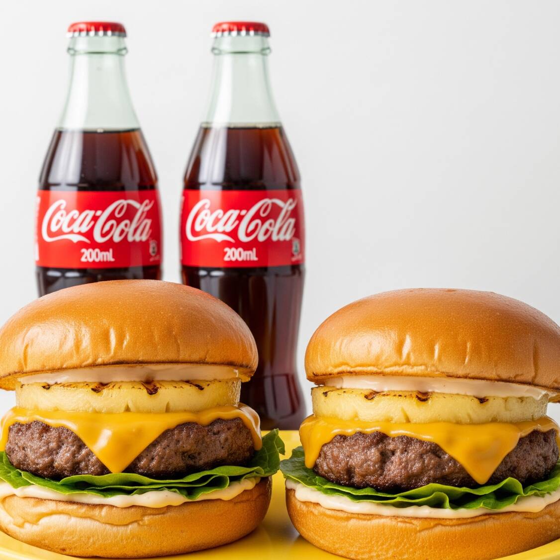 2 Hamburguesa y 2 Cocas de 200 ml