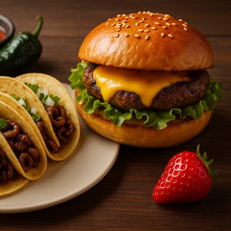 Hamburguesa de Arrachera con Papas
