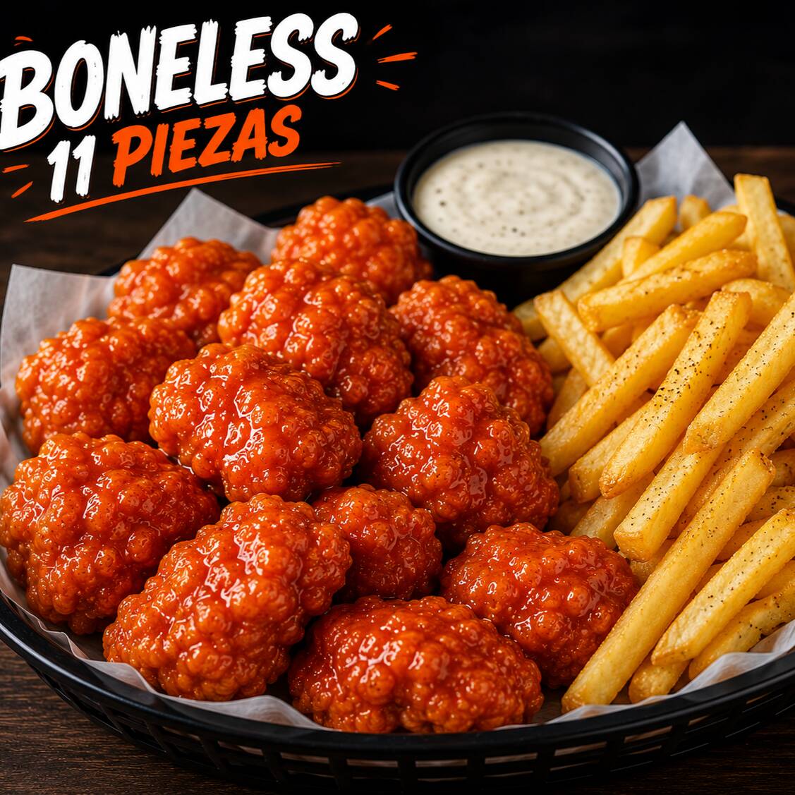 Boneless 11 Pzas con Papas