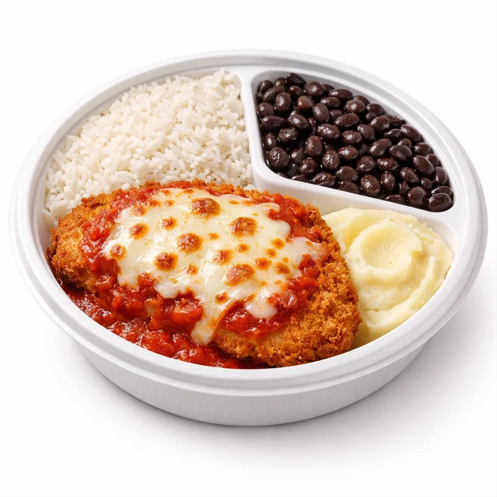 Monte sua marmitex ate 3 complementos extras ! Todas elas vão arroz branco e feijão preto.