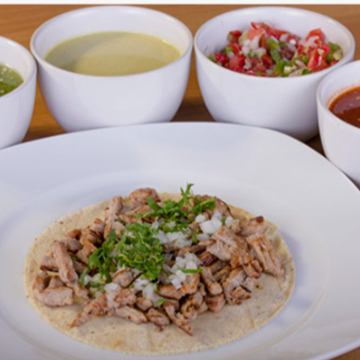 Tacos de Chuleta cuatro tacos doble tortilla