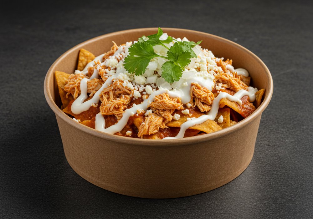 Chilaquiles Rojos con Pollo