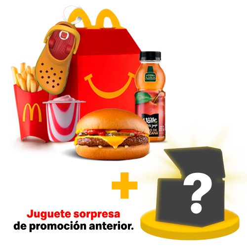 Cajita Feliz Hamburguesa con Queso + Juguete de promoción anteri