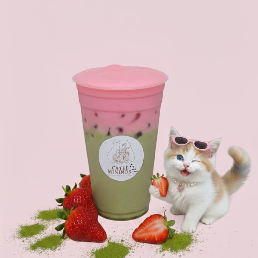 Matcha Latte Strawberry Cold Foam Helado