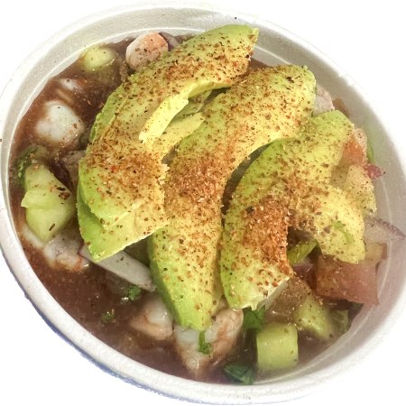 CEVICHE DE CAMARON 1/2 LITRO