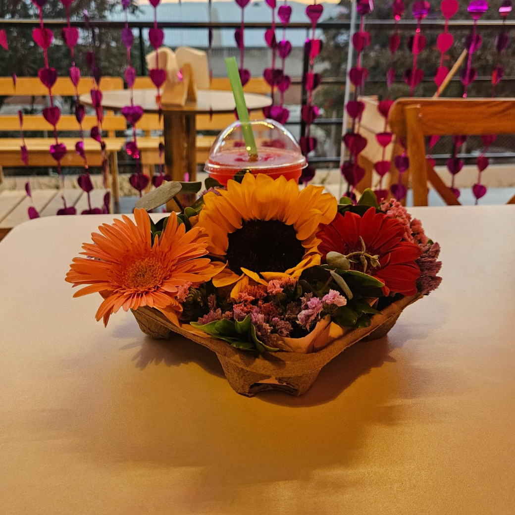 Soda italiana + flores mixtas