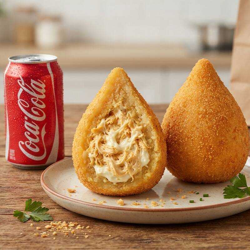 2 un de coxinha de frango, empanadas na faria panko