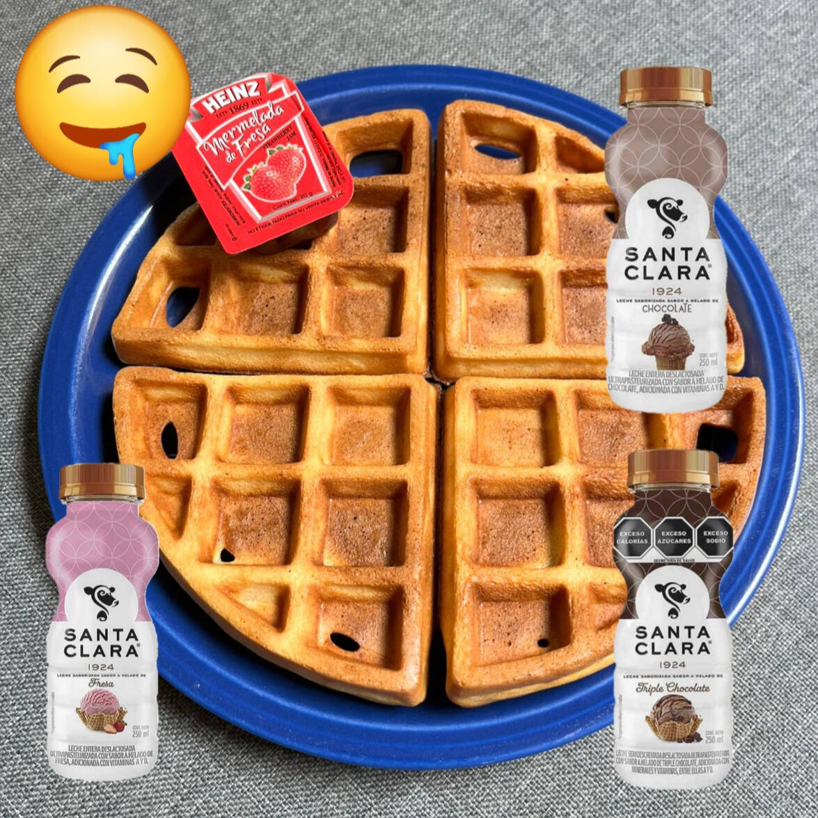 Waffle con Lechita Santa Clara de 250ml.
