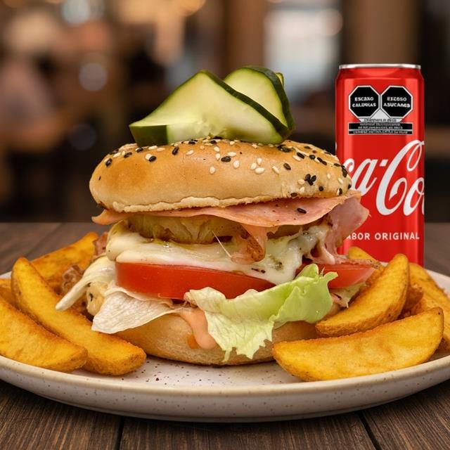 COMBO BURGER DE RES HAWAIANA
