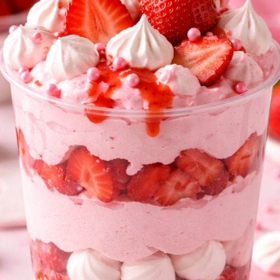 Creme de leite ninho morangos. Suspiros mousse de morango