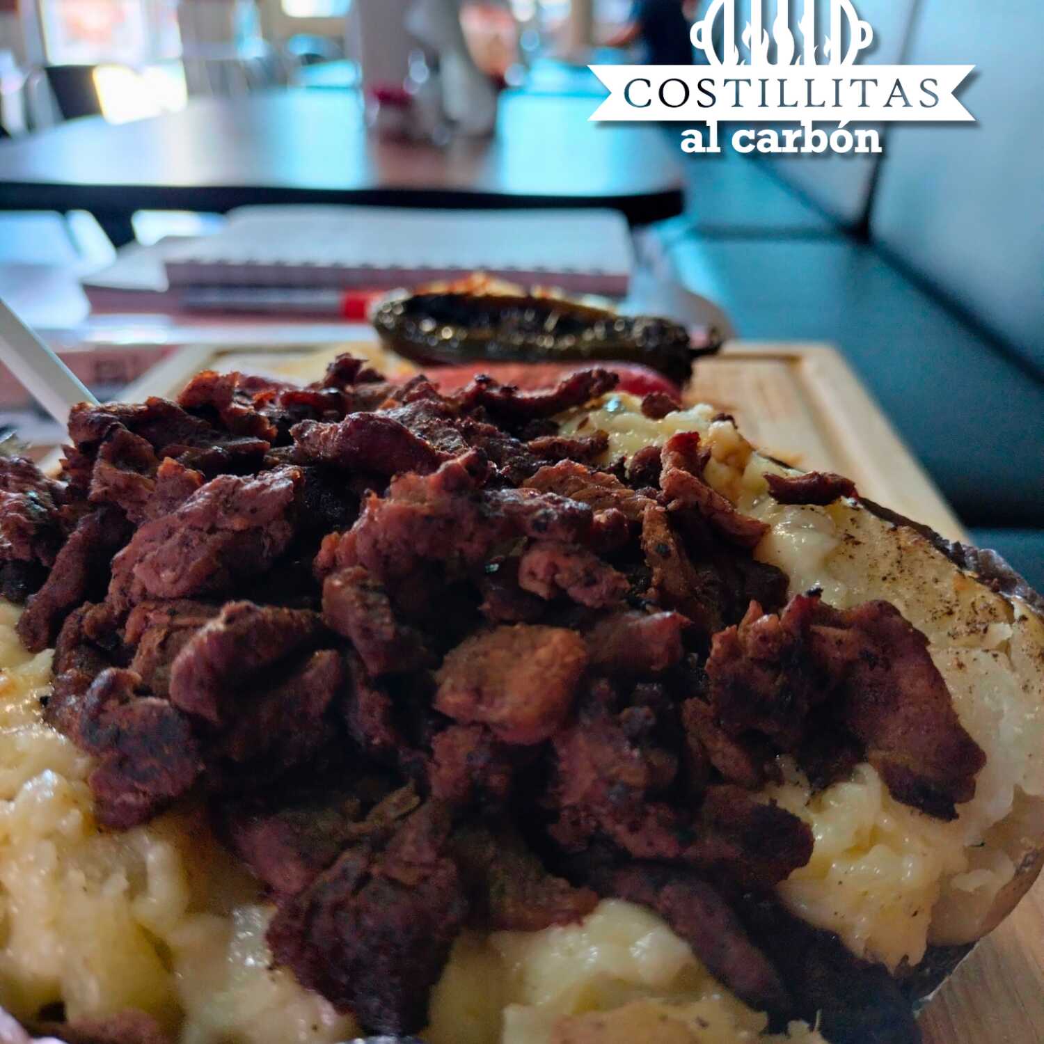 Papa Asada con Costilla + Limonada