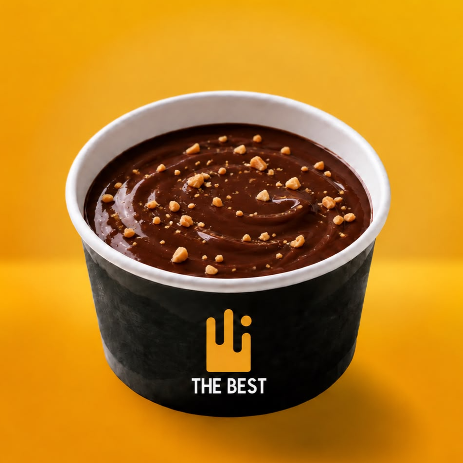Sorvete de Ferrero Rocher com creme de avelã na finalização.
Peso aproximado: 180g