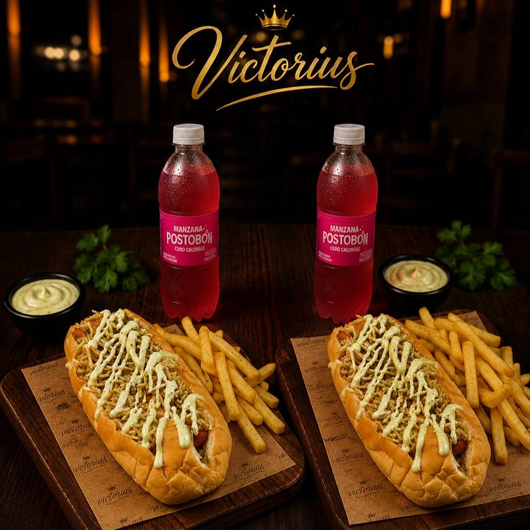 2 Perros Gemelos + 2 Papas + 2 Gaseosas 250 Ml