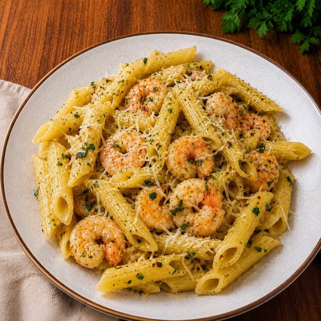 🍝 Pasta con Camarones al Ajillo