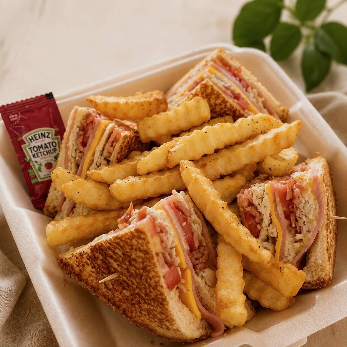 Club sándwich +Pechuga 2 quesos+ 1 arroz con leche