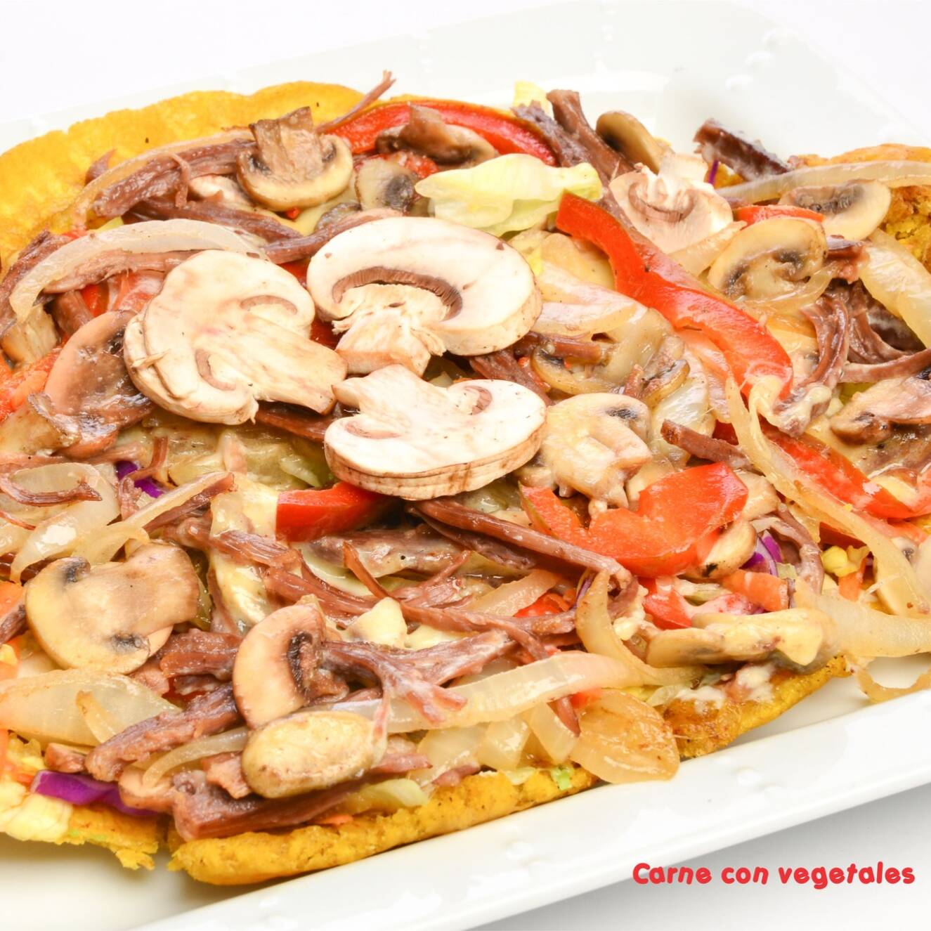 Combo CARNE CON VEGETALES +Jugo del Dia + Postre