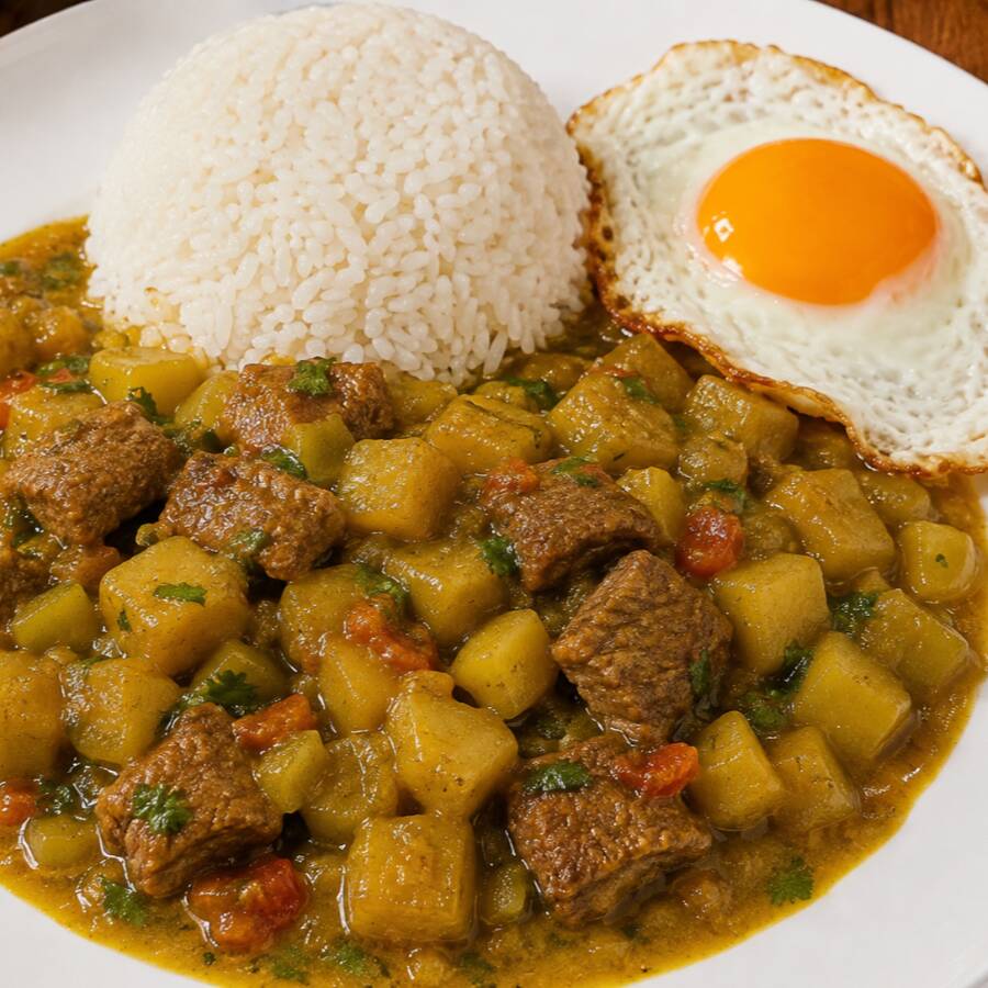Olluquito con Carne + Huevo Frito