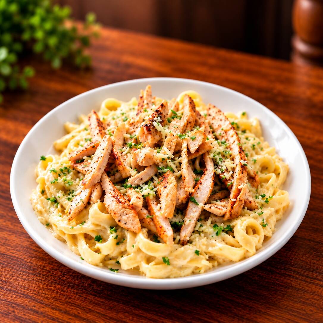 Fettuccine Alfredo con Pollo