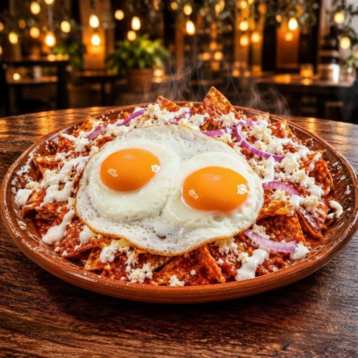 Chilaquiles con Huevos Estrellados (2 Pzas)