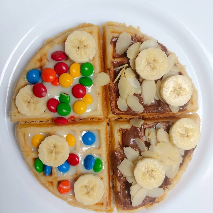 Waffle Circular Mitad & Mitad