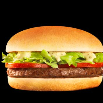 Carne de hambúrguer, Pão, Alface, Tomate, Cebola, Ketchup, Maionese