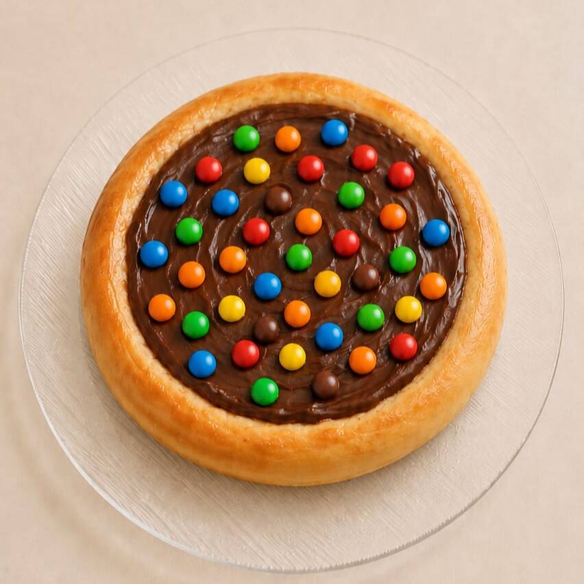 Esfiha de Chocolate com Nutella e M&M 10cm.
-----tags-----
esfiha, muhammara, comida árabe, culinária síria, artesanal, gourmet, delivery, almoço, jantar, lanche, assado, forno, especialidade da casa, ingredientes frescos, sabor oriental