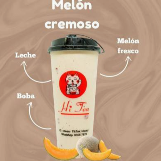 Melón Cremosa con Boba (Smoothies)