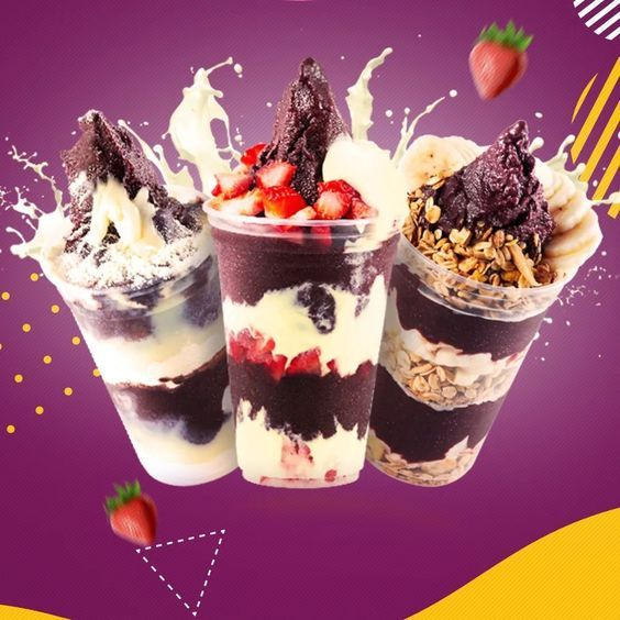 Prepare-se para o melhor encontro de todos! Três açaís geladinhos e super cremosos para deixar o papo com a galera ainda mais saboroso. Monte cada um do seu jeito e garanta a alegria e a energia do Dia. É pedir e se deliciar! 3 copos de 300 ml