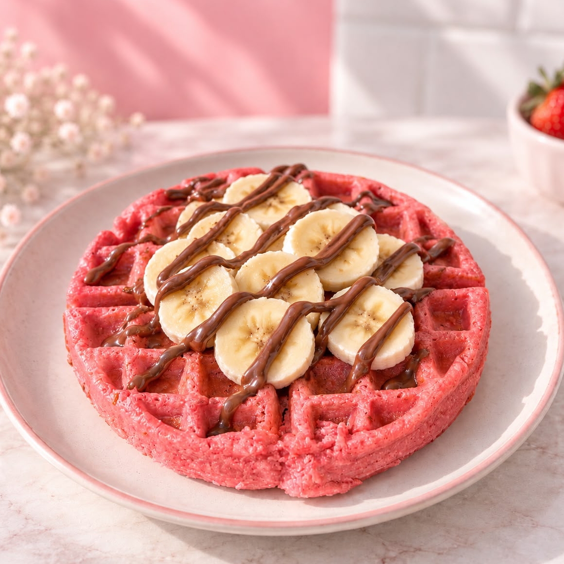 Waffle de Proteína Fresa