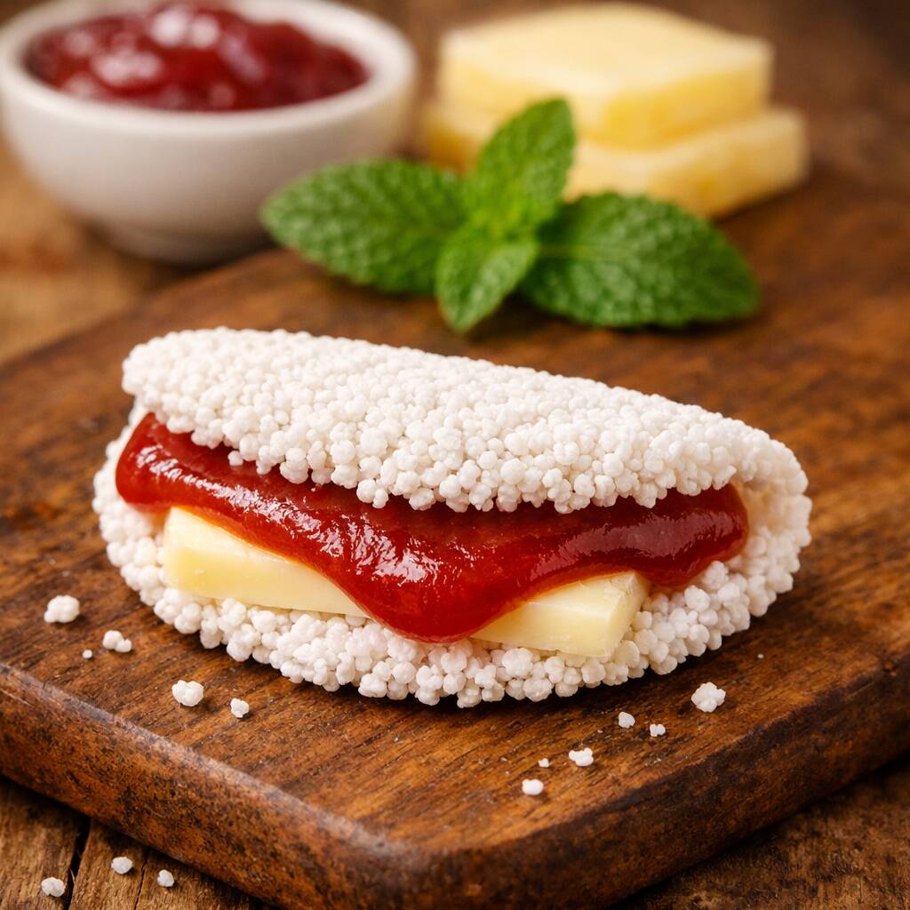 MINI TAPIOCA DE QUEIJO COM GOIABADA