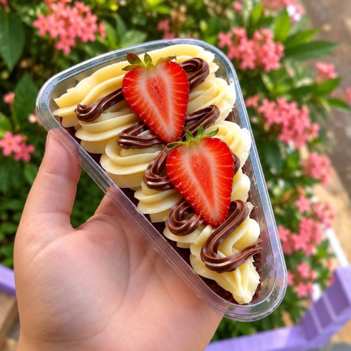 Brownie, brigadeiro de ninho, Nutella pura e morangos ''In natura''.