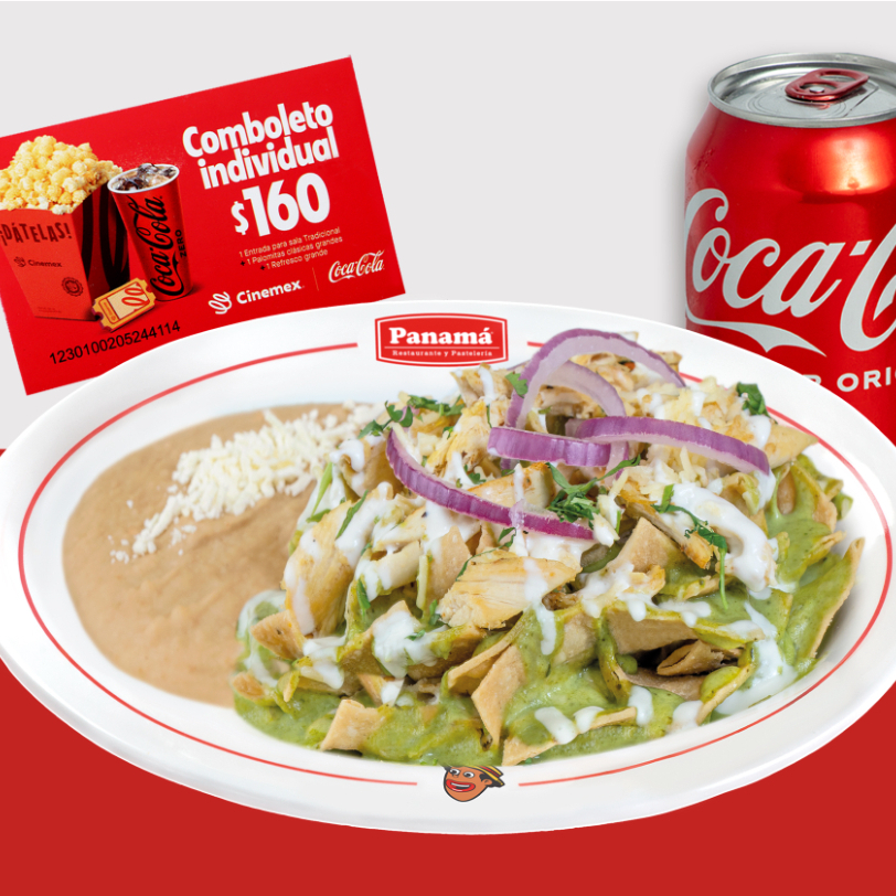 Combo Coca cola - Chilaquiles + Cupón cine