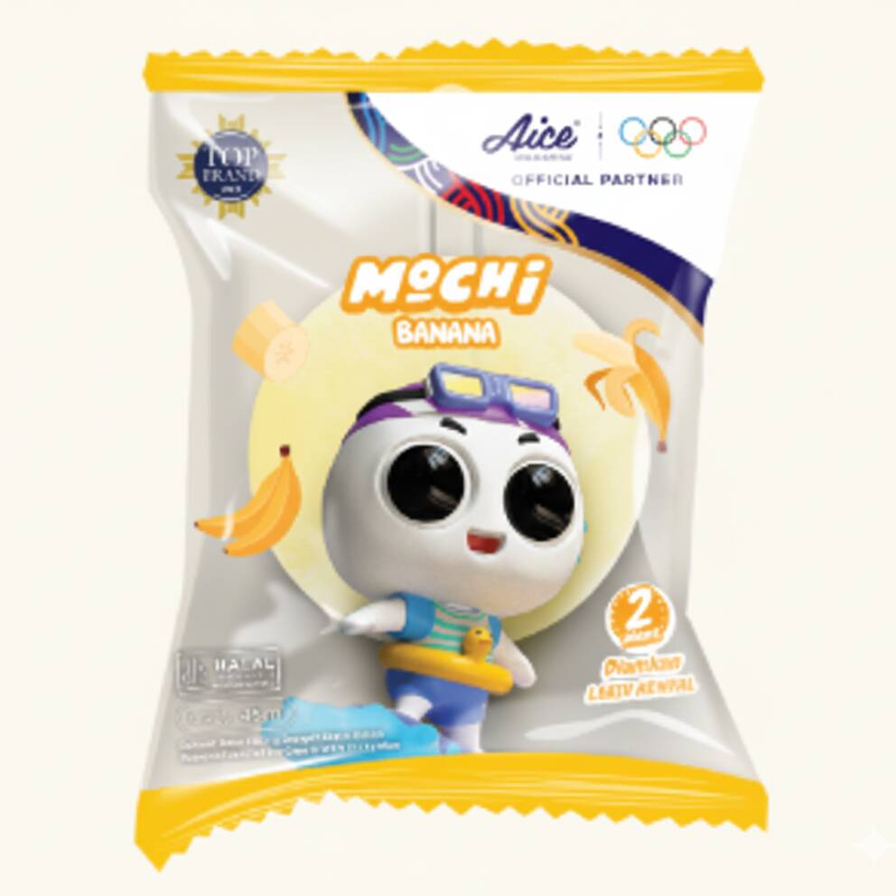 Sorvete sabor banana com arroz glutinoso