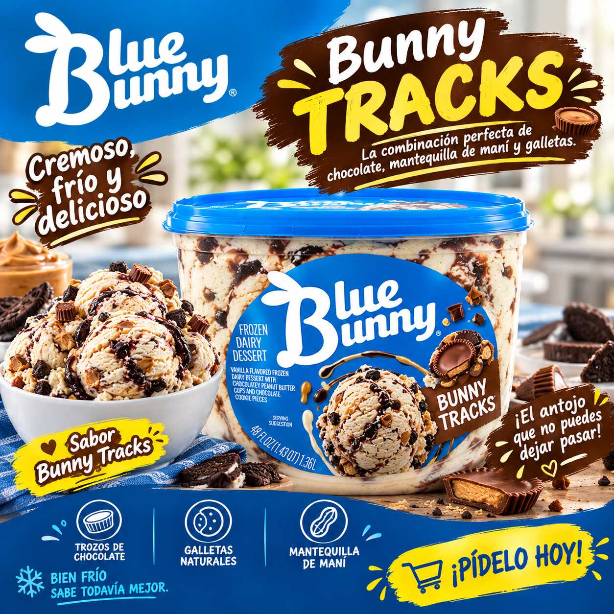Blue Tarro de Nieve Bunny Tracks