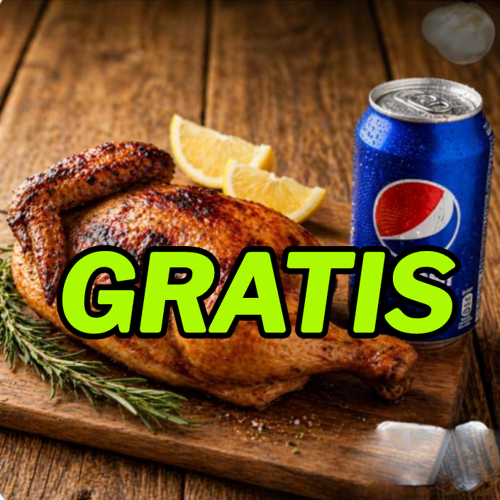1/2 pollo GRATIS PEPSI 350 ML