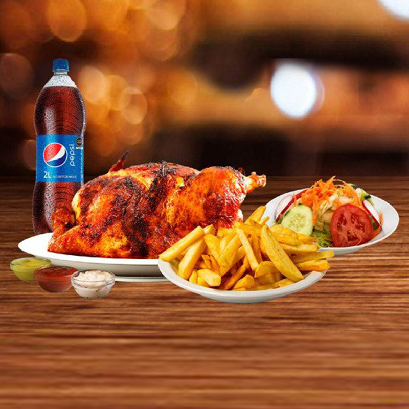 1 Pollo a la brasa + Pepsi de 1.5 Litros