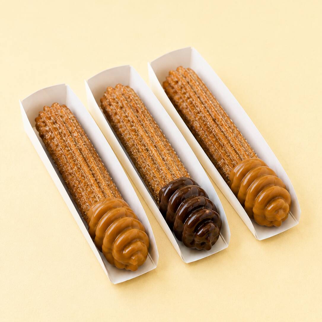 Aproveite essa delícia em dose tripla! Na compra de 2 churros tradicionais, você leva o 3º com 50% de desconto. Perfeito pra dividir... Ou devorar sozinho! Promoção por tempo limitado, corre aproveitar!