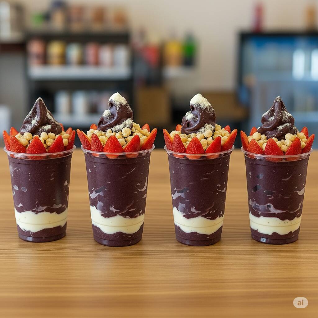 Combo com 4 copos de Açai 440 monte do seu jeito vc pode personalizar 2 copos os demais irão como espelho do copo 1 e copo 2