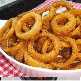 1x Aneis de Cebola , Acompanha molho house e maionese temperada.