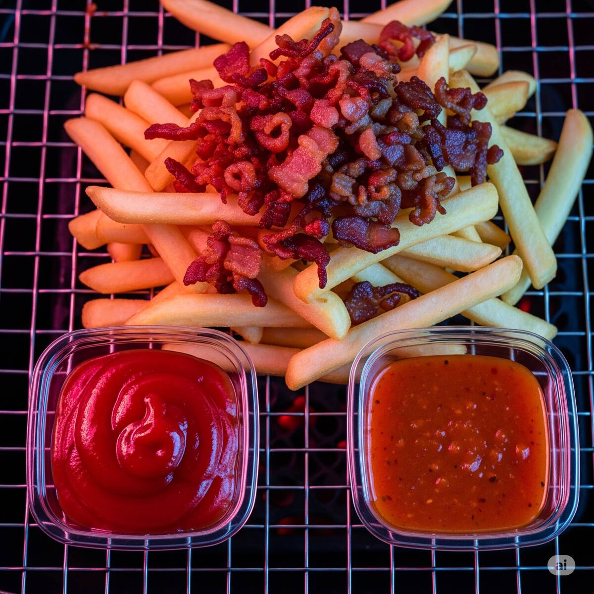 Papas a la Francesa con Queso y Tocino