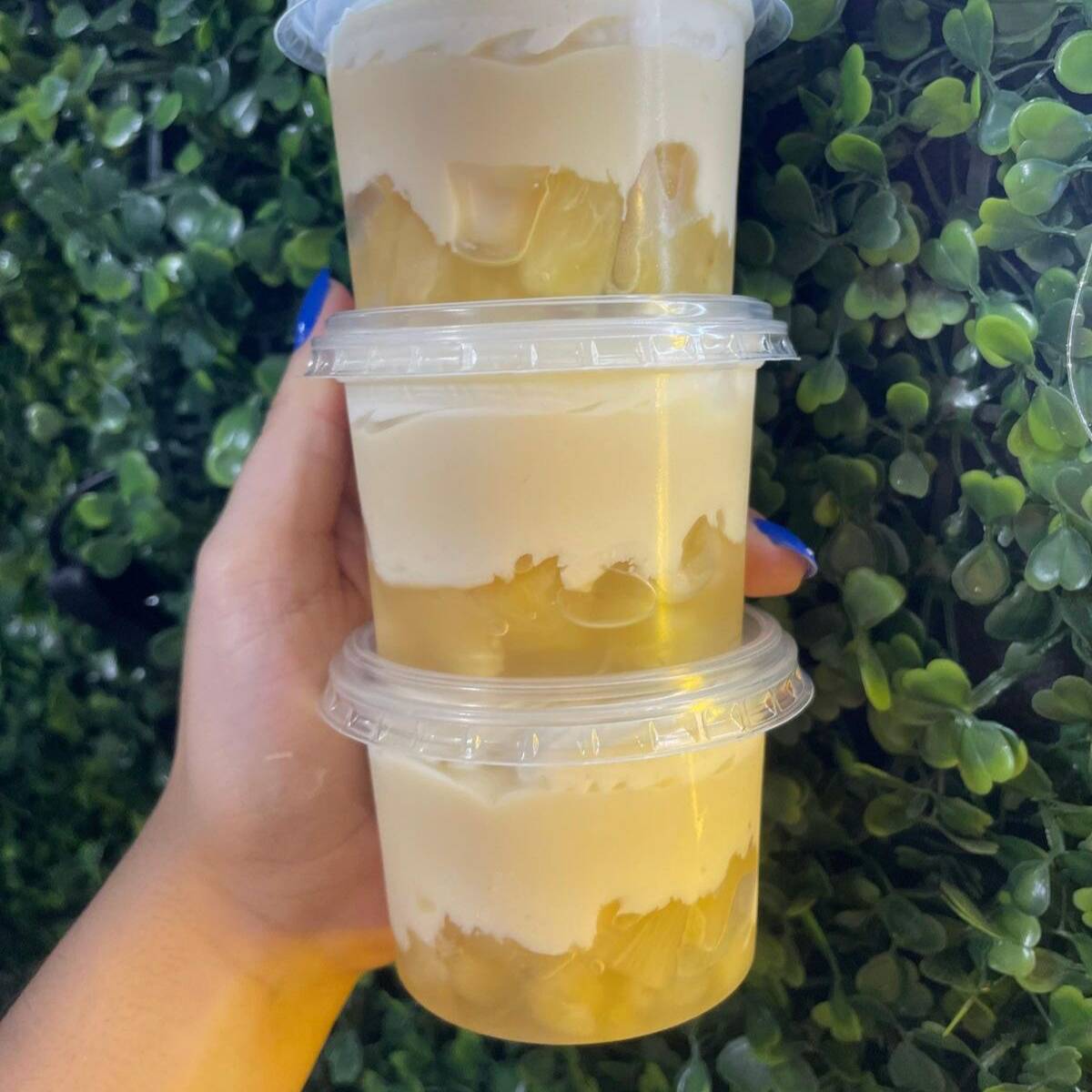 ✨🍍 Delícia de Abacaxi com Coco 🤍🥥
Pote de 200ml preparado com abacaxi fresquinho em cubos, creme branco super cremoso e toque especial de coco. Uma sobremesa leve, refrescante e irresistível 🍍✨